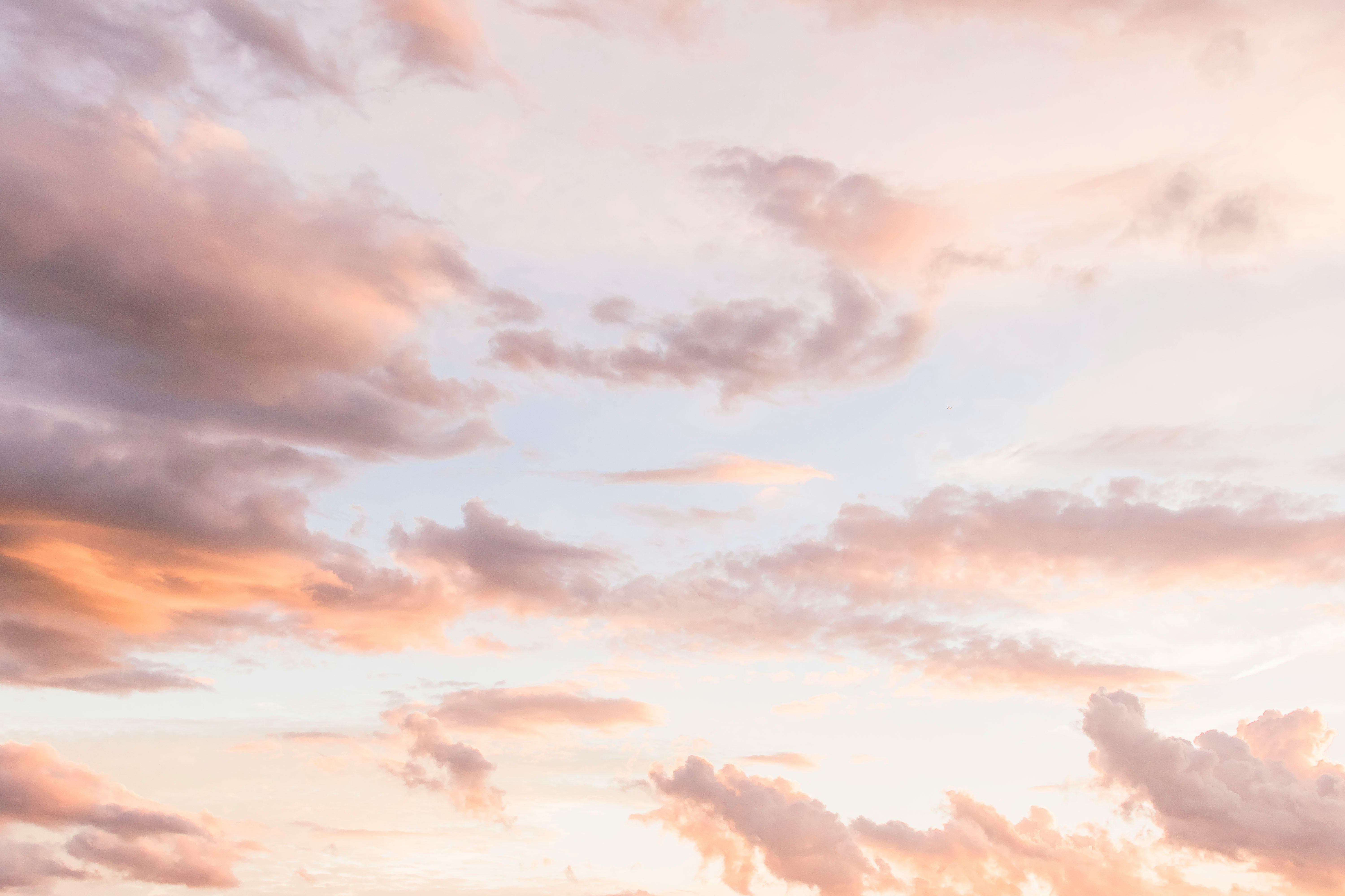 Peaceful clouds in soft pastel colors representing tranquility and calm